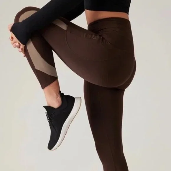 Athleta Ultimate Stash Craft Tight size XXS Toasted Brown - Picture 2 of 3